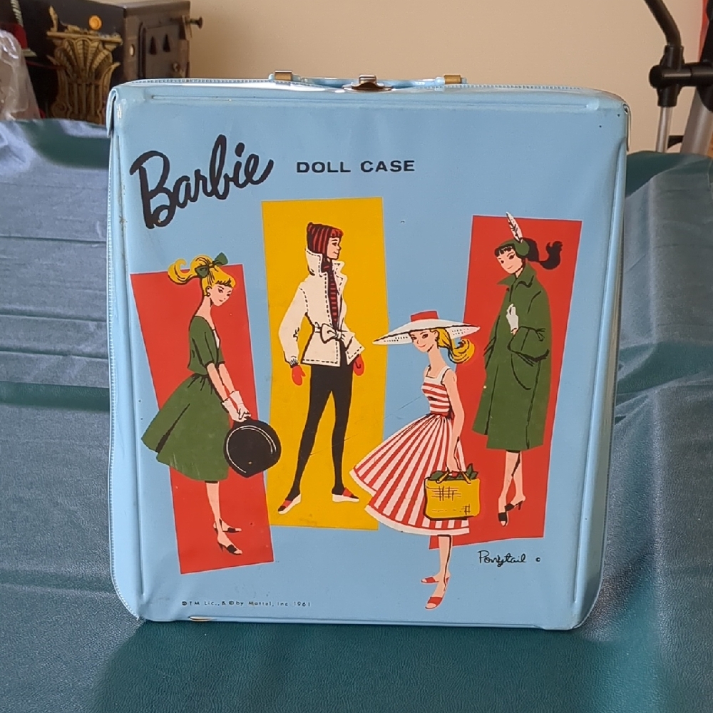 Barbie Doll Case with Blue and Red Design